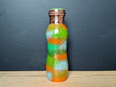 Pumpkin Green Camo Pure Copper Water Bottle