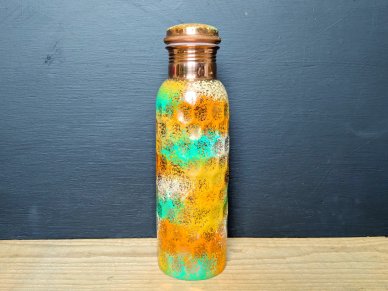 Tangerine Camo Pure Copper Water Bottle