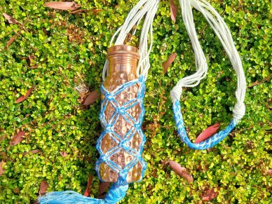 Denim Look Macrame Bottle Bag