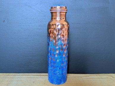 Aqua Splash Hammered Pure Copper Water Bottle 1 litre